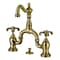 Kingston Brass Bridge Bathroom Faucet with Brass PopUp, Antique Brass KS7973TX - alternate 1